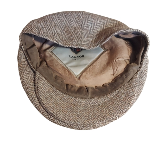 Christy's London Radnor Tweed 100% Wool Gray Brown White Newsboy Cabbie Cap Vint - Picture 8 of 15